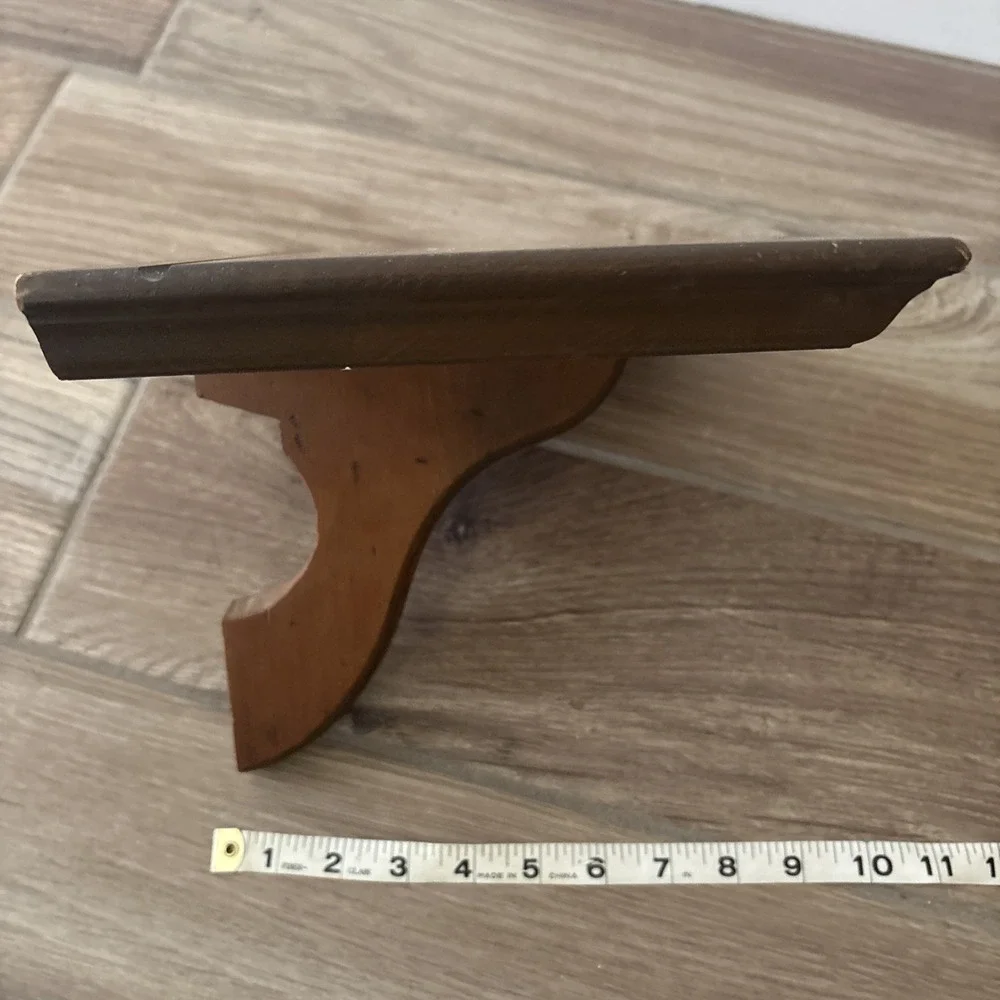 Vintage Solid Wood Wall Shelf Open Face Mid Century Style 12